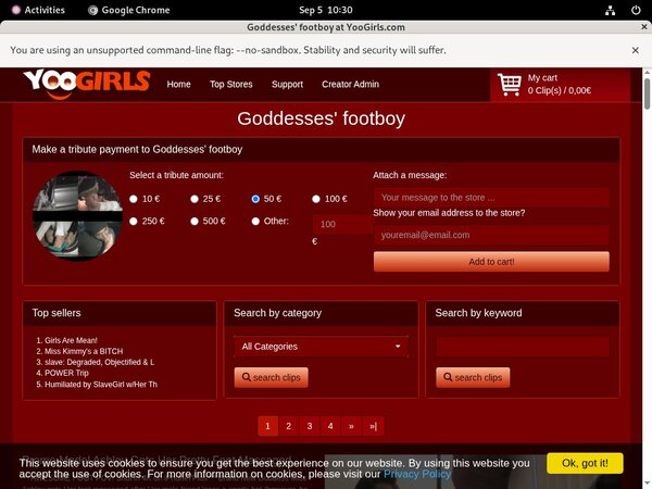 Goddesses Footboy Con Deposito Bancario