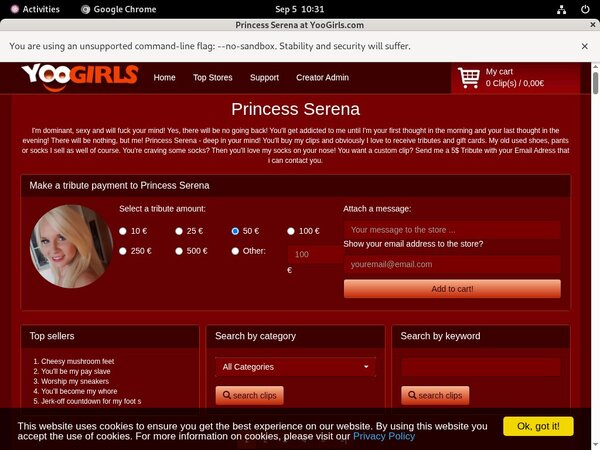 Princess Serena Free Sign Up