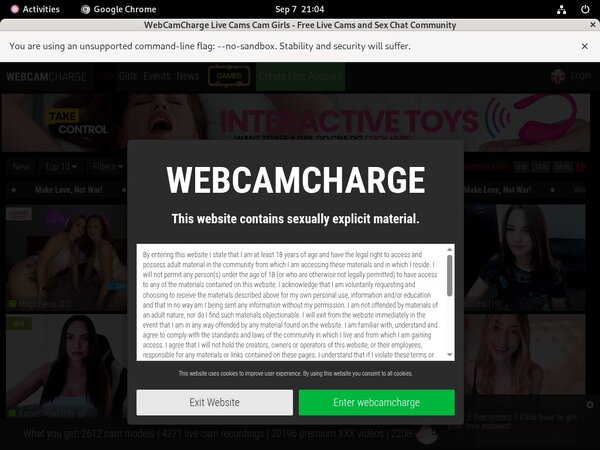 Webcam Charge Discount Signup